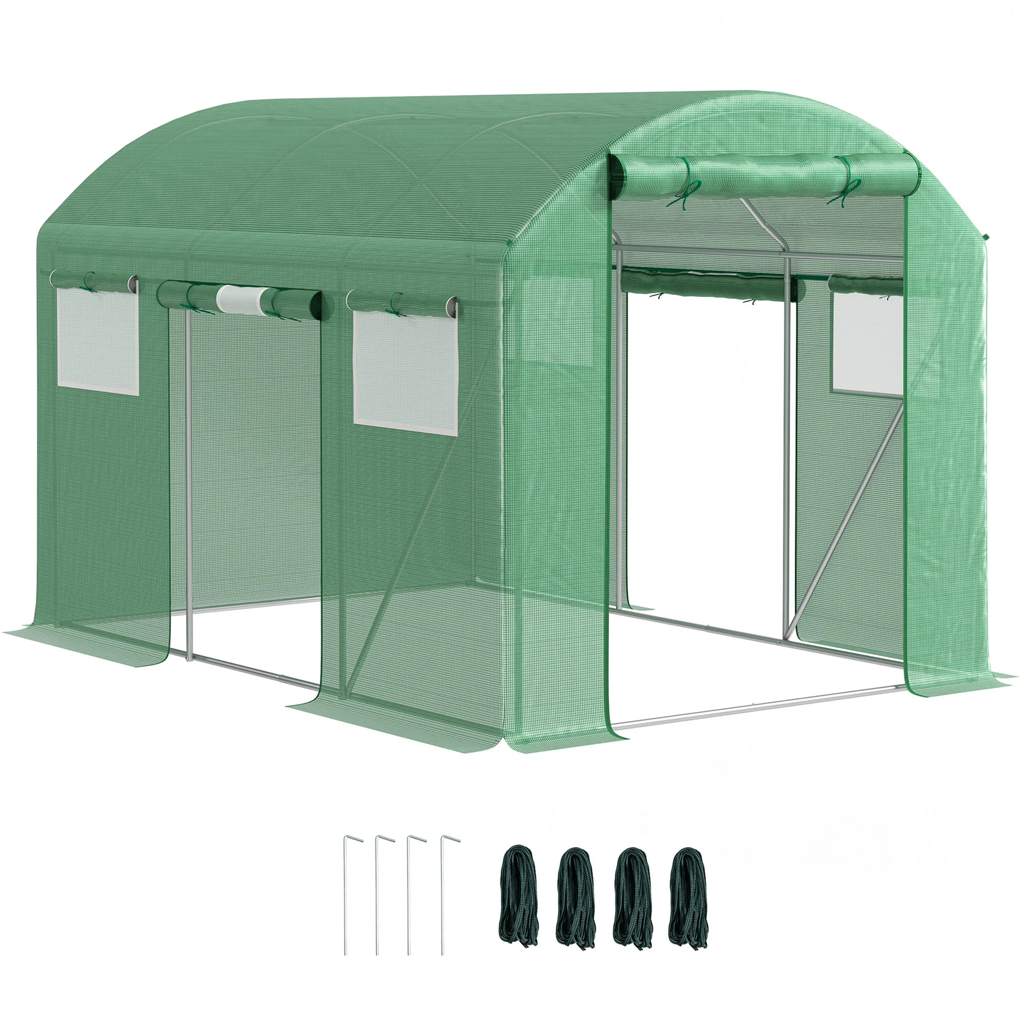 Walk-In Polytunnel Greenhouse 9.8 x 6.6ft Green
