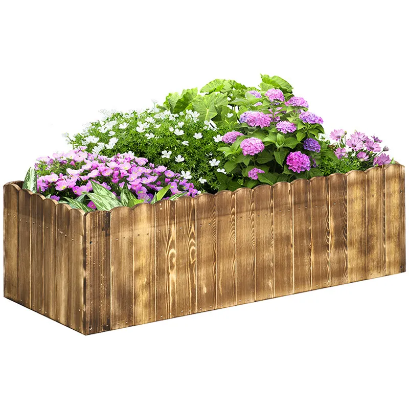 Wooden Raised Garden Bed 109L 100L x 40W x 30H cm Rectangle Planter Box Outdoor Herb Vegetable Pot