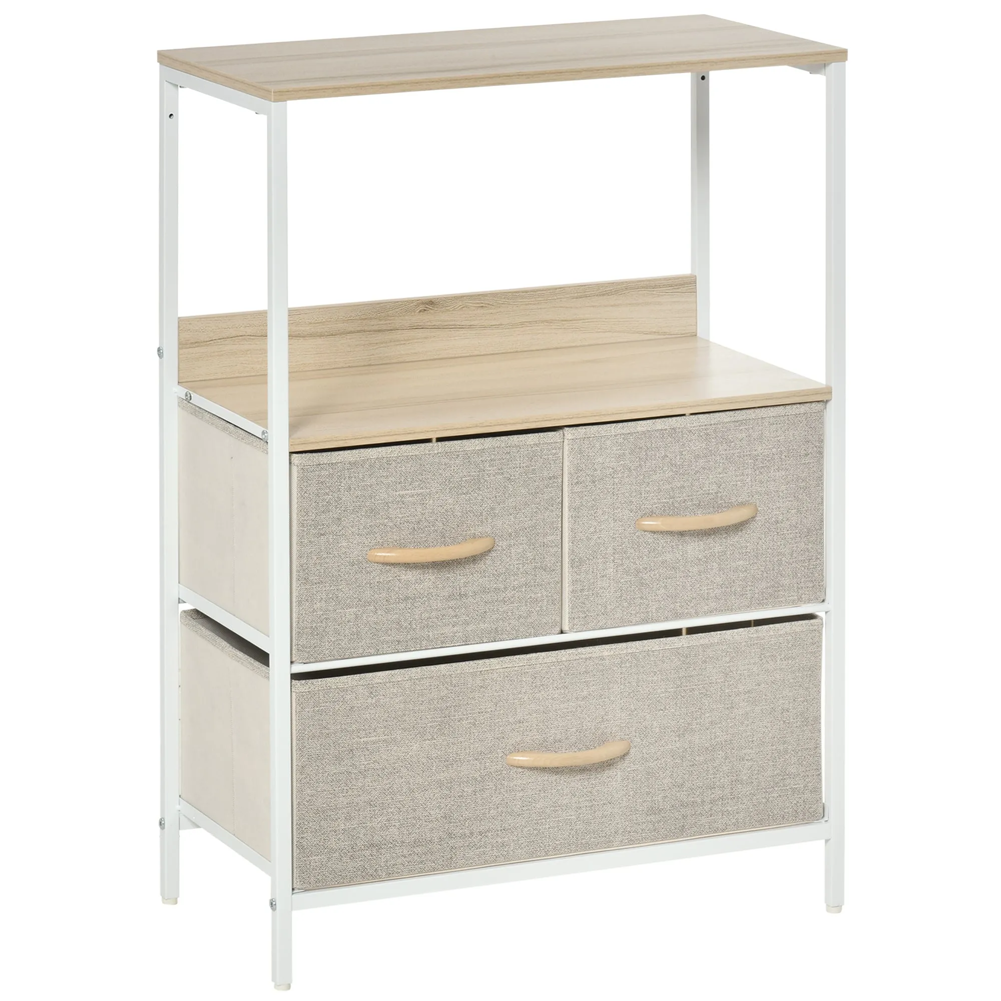 3 Drawer Storage Chest Unit Light Grey Home Cabinet with Shelves Home Living Room Bedroom Entryway Living Furniture