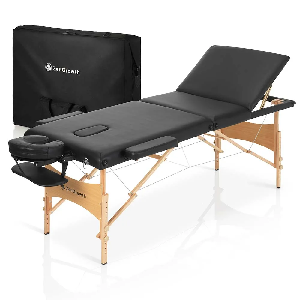 ZENGROWTH Table de massage pliante Economy Liftback Noir