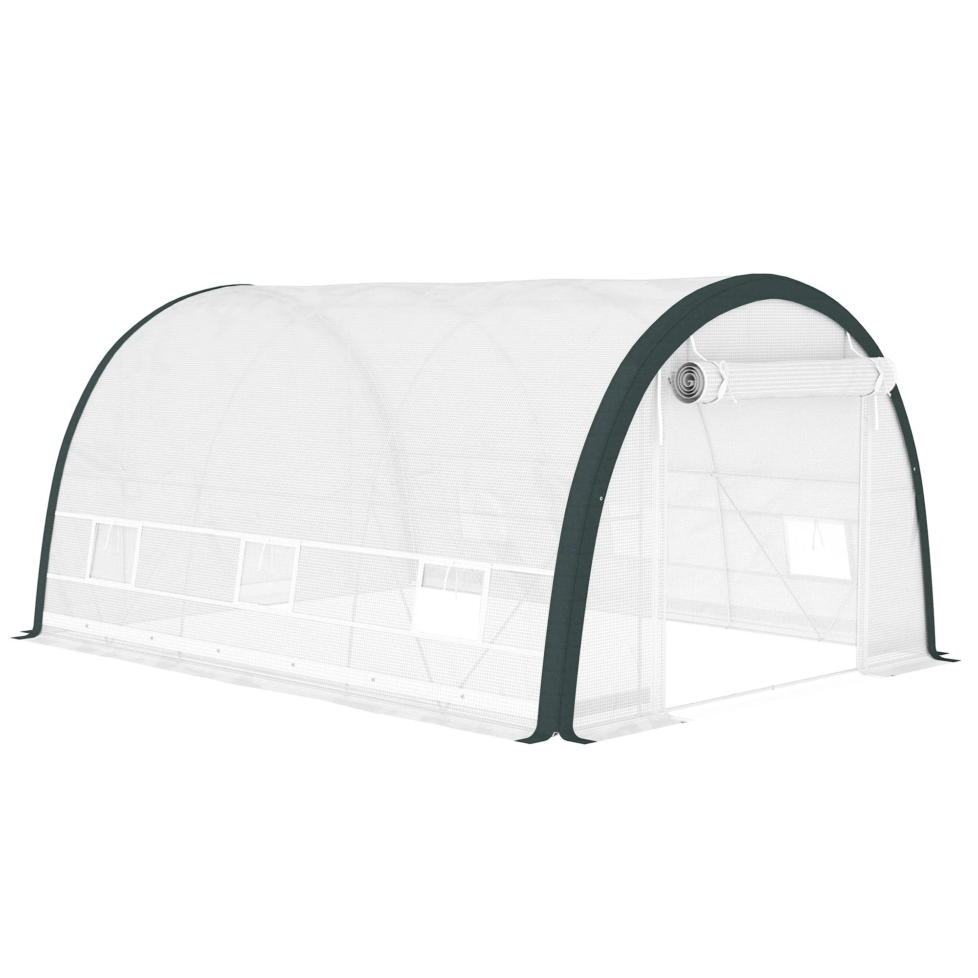 Walk-In Tunnel Greenhouse 4 x 3m White with Accessories