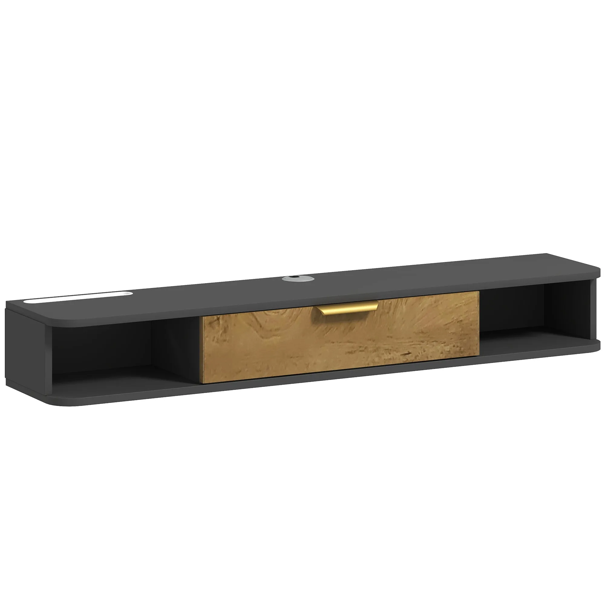 120 cm Floating TV Stand with Storage, Charcoal Grey