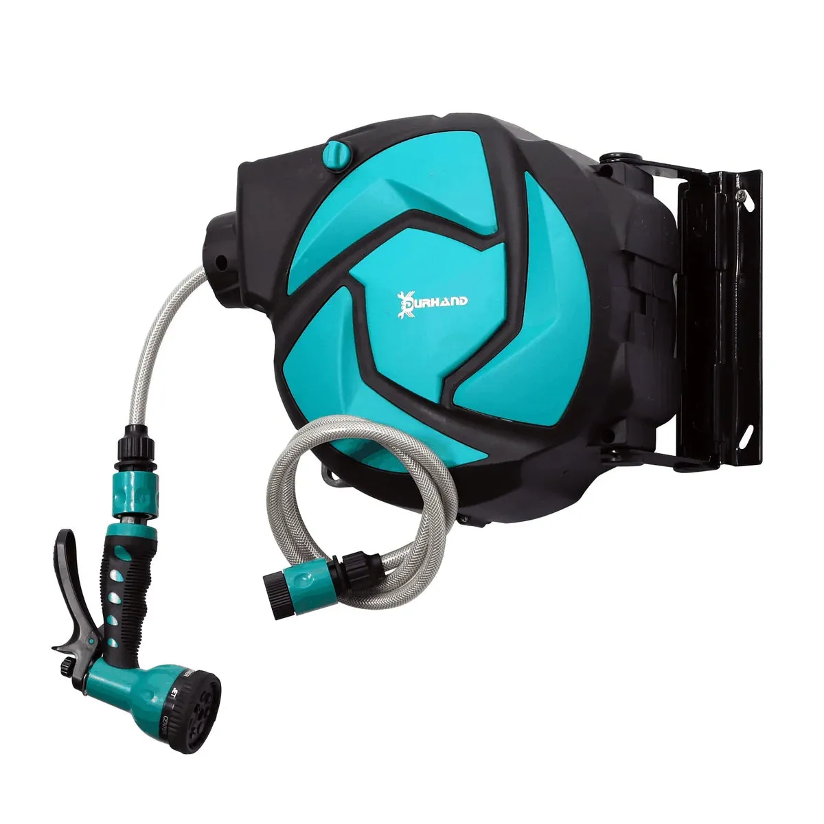 10m Garden Auto Hose Reel Wall Mounted Retractable with 7 Patterns Spray Nozzle