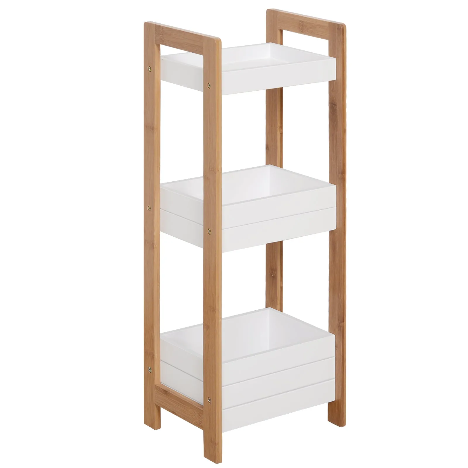 3-Tier Bathroom Rack Storage Shelf Bamboo Organiser Shower Tower Narrow Place