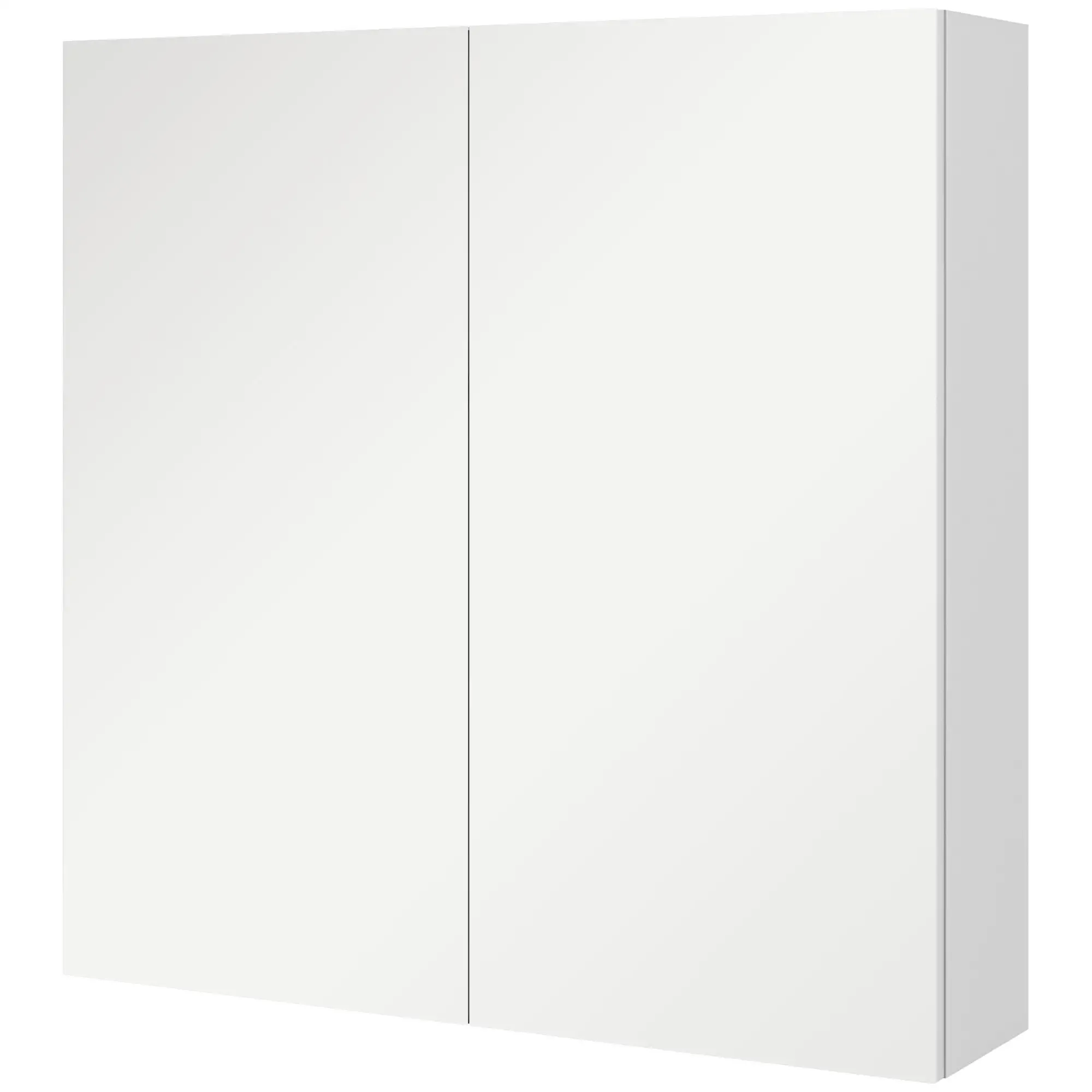 Wall Mounted High Gloss White Bathroom Mirror Cabinet Storage Cupboard Adjustable Shelf 60W x 15D x 60Hcm