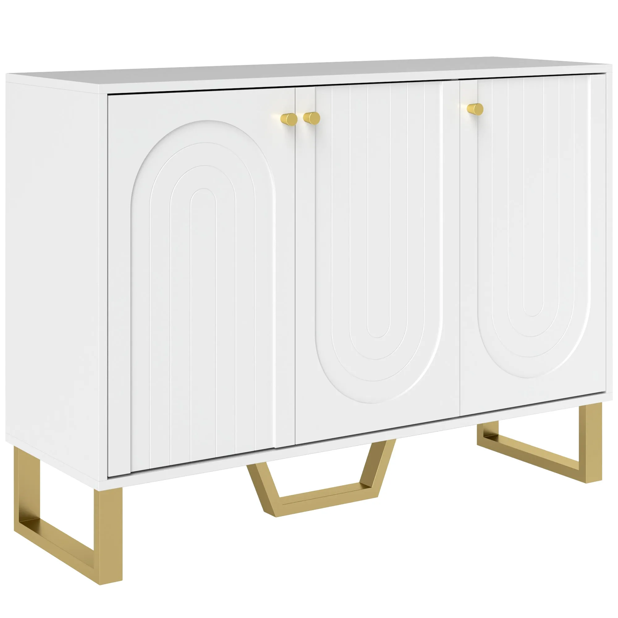 3-Door Sideboard Storage Cabinet White