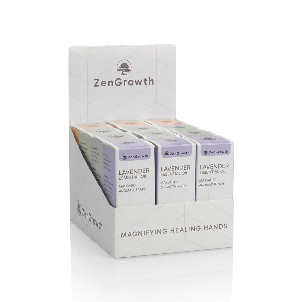 ZENGROWTH Présentoir d'huiles essentielles biologiques Mix avec 12 flacons