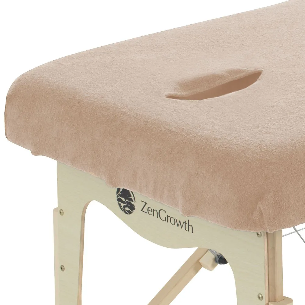 ZENGROWTH Housse table de massage avec trou visage marron clair