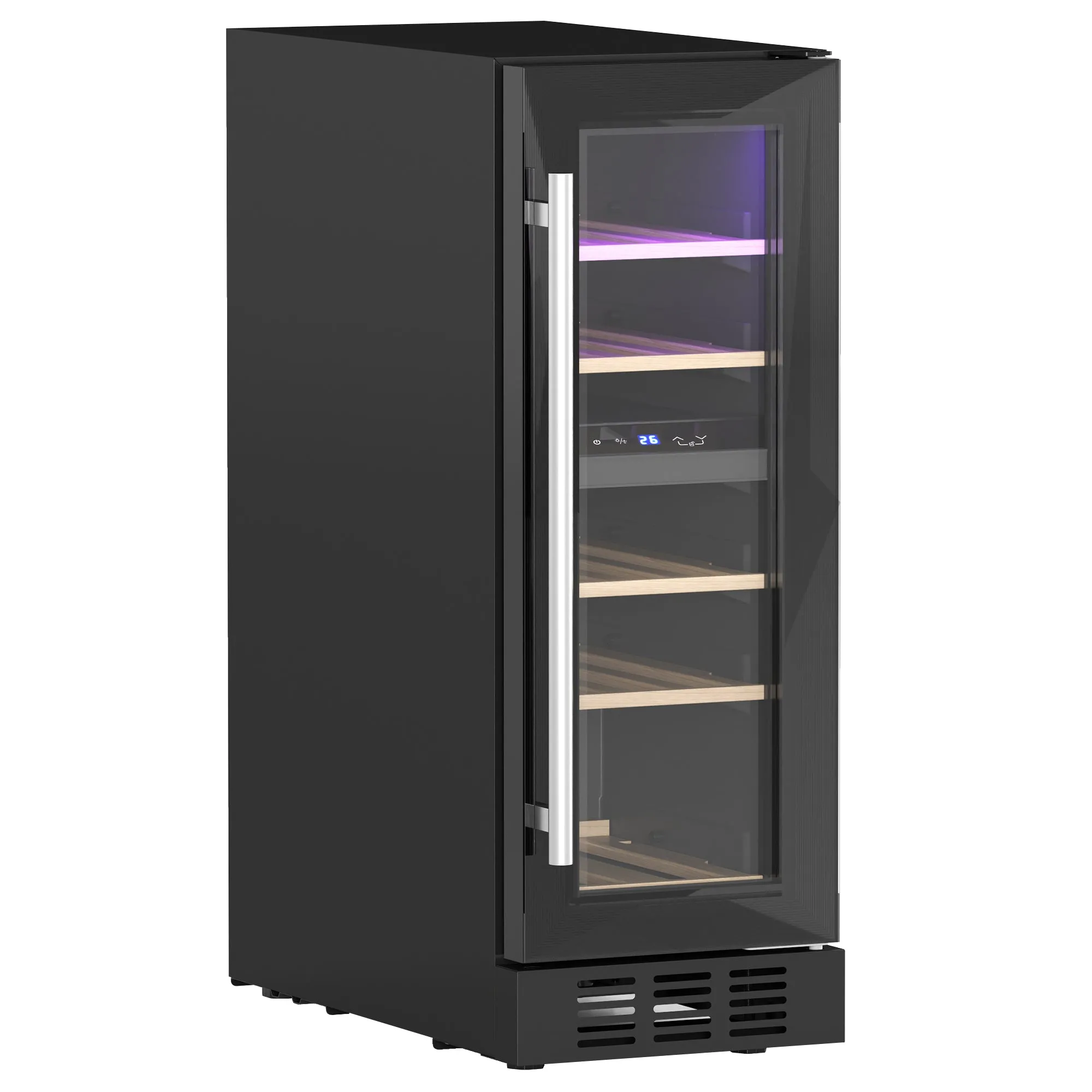 16 Bottle Dual Zone Wine Fridge 5-18℃, Black