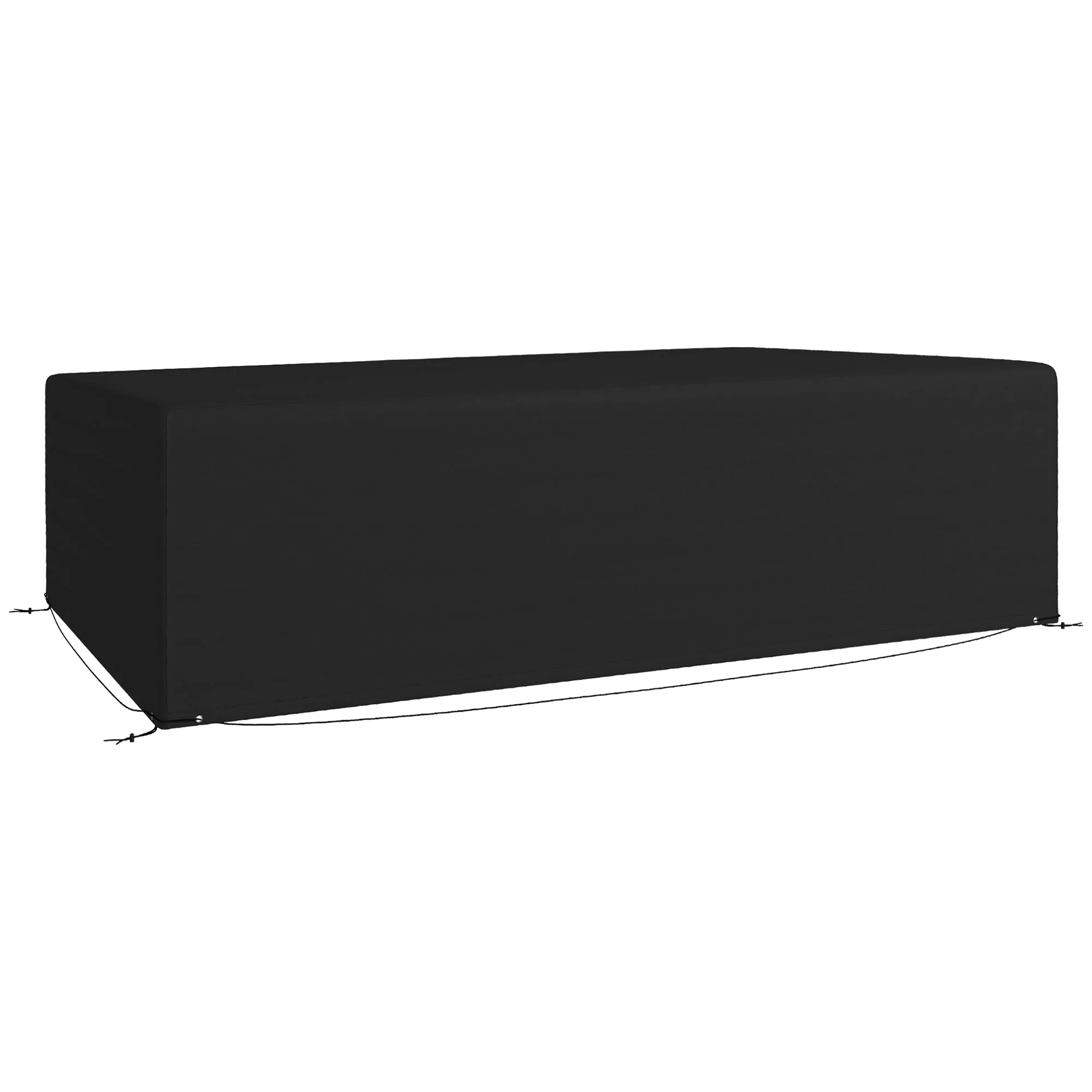 245 x 165 x 66 cm Outdoor Garden Furniture Cover Black Waterproof Anti-UV 600D Heavy Duty Oxford Fabric Patio Furniture Cover for Rectangular Sofa Table Set