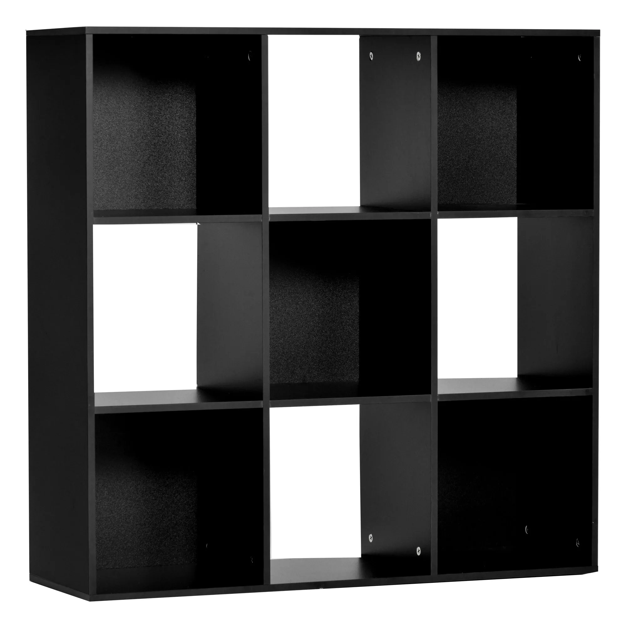 3 Tier 9 Cubes Storage Unit Black Particle Board Cupboard Bookcase Organiser Home Office Shelves