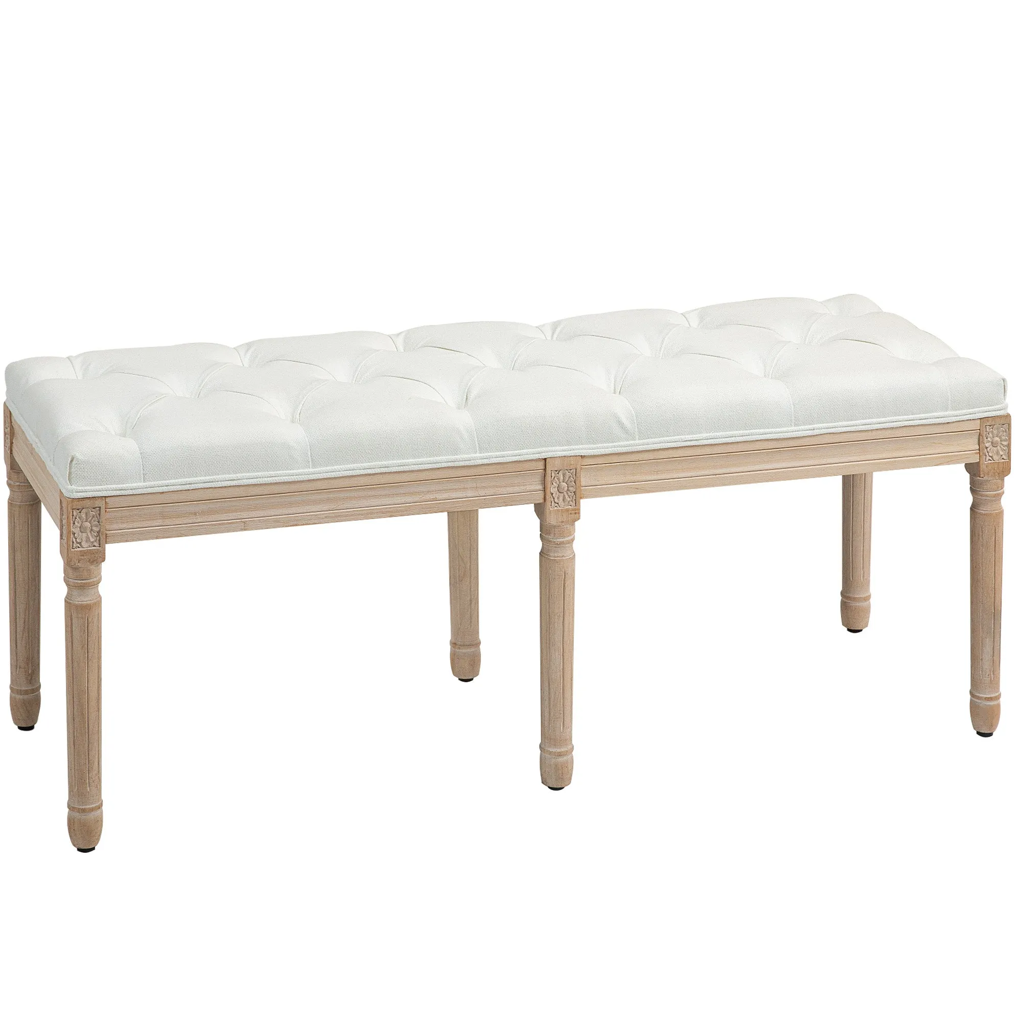 Vintage French Look Bed End Bench Cream White
