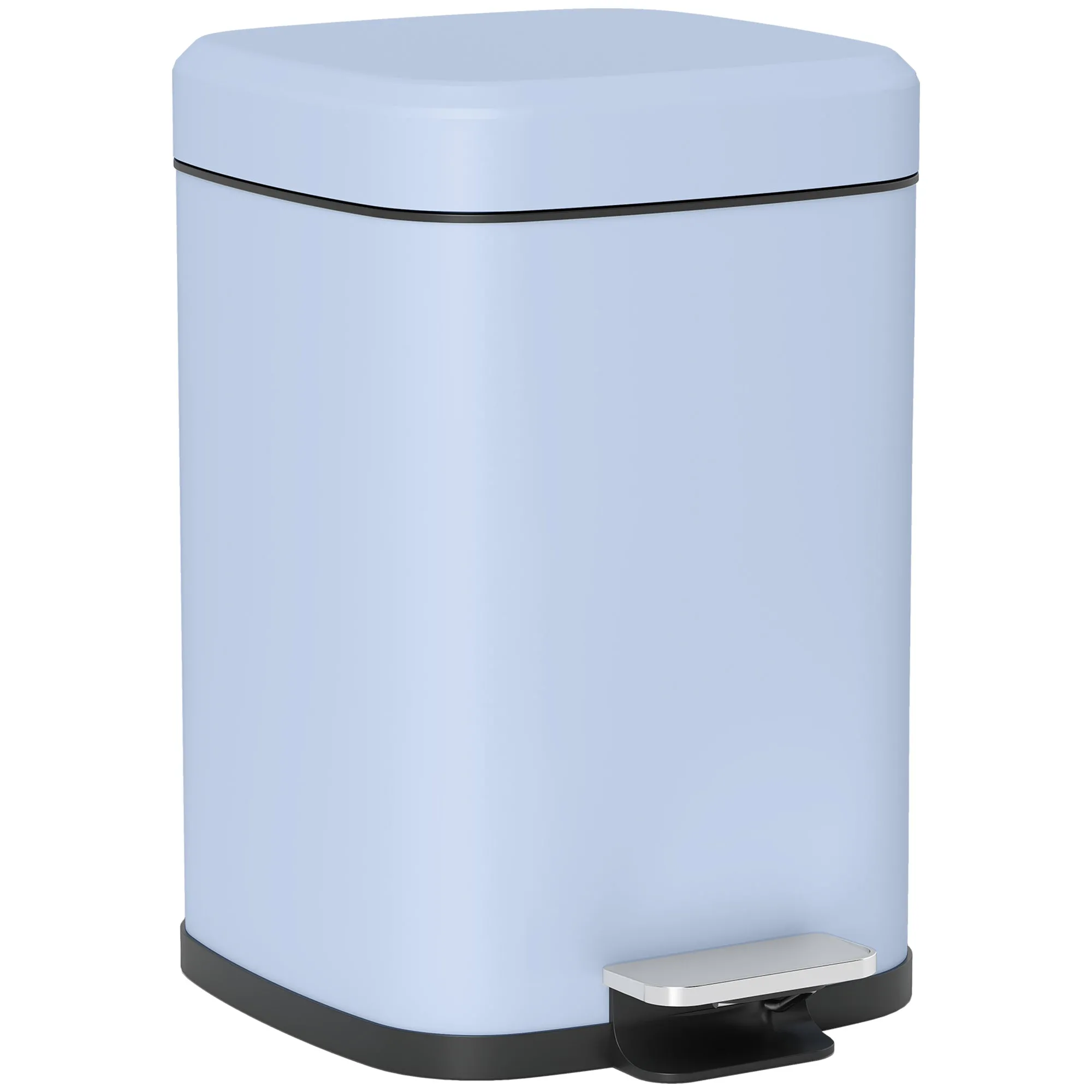 12L Modern Boxy Metal Home Kitchen Bin Light Blue