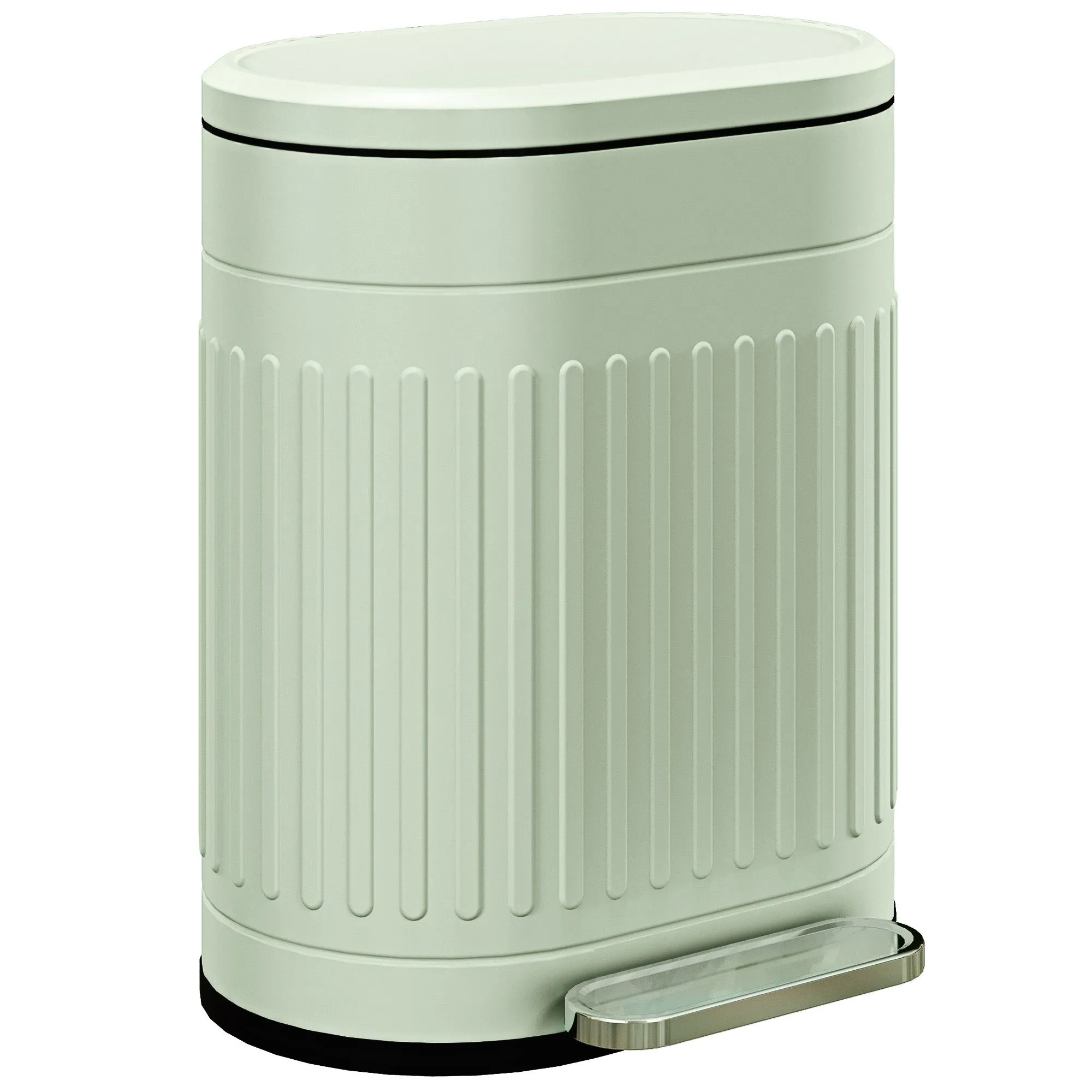 20L Metal Kitchen Bin Light Green with Soft-Close Lid