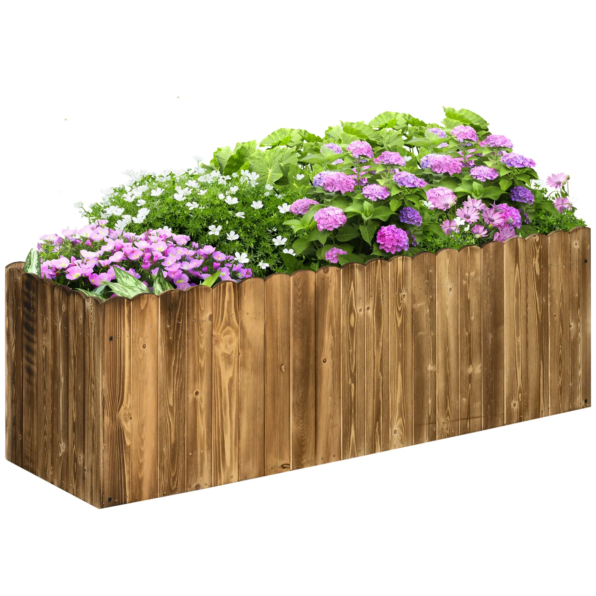 Wooden Raised Garden Bed 172L 120L x 40W x 40H cm Rectangle Planter Box Outdoor Herb Vegetable Pot