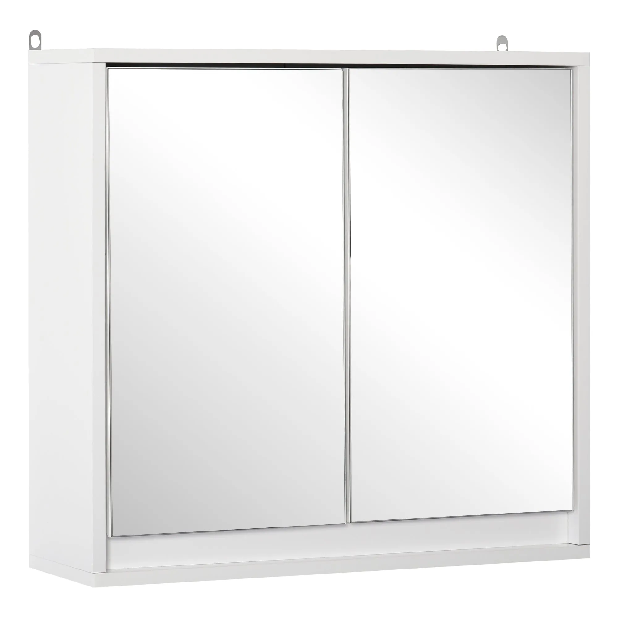 Wall Mounted Double Door Bathroom Mirror Cabinet Storage Shelf Bathroom Cupboard White