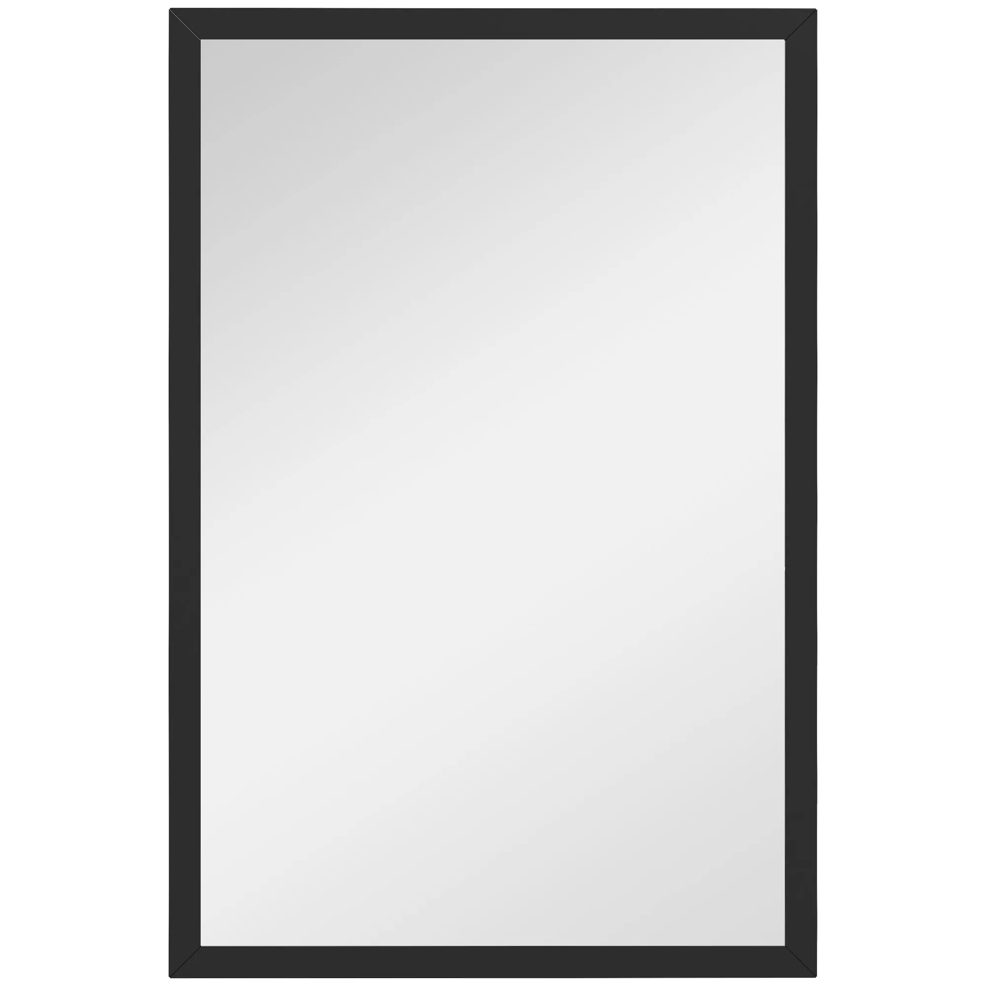 Wall Bathroom Mirror 60 x 40 cm Wall-Mounted Mirror for Living Room Bedroom Hallway, Black