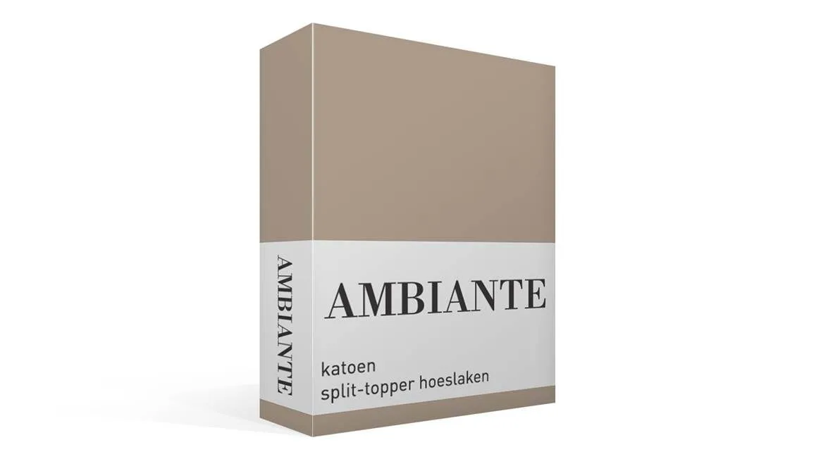 Ambiante Cotton Uni drap-housse surmatelas TR coton 57 fils taupe