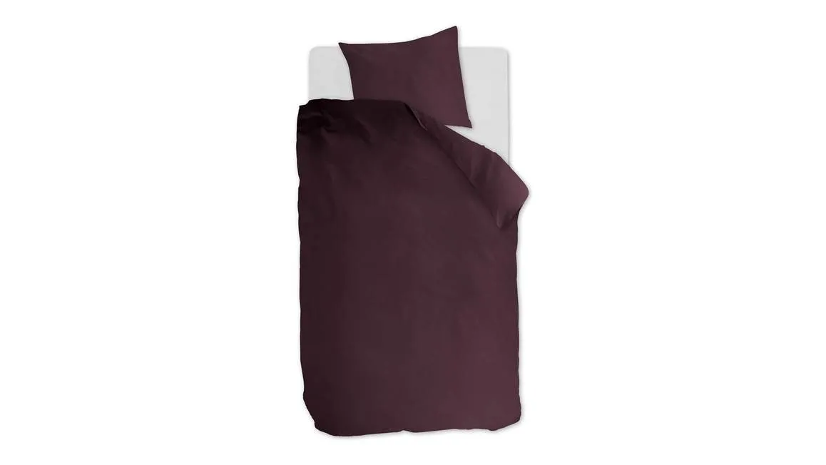 Ambiante Cotton Uni housse de couette rouge foncé