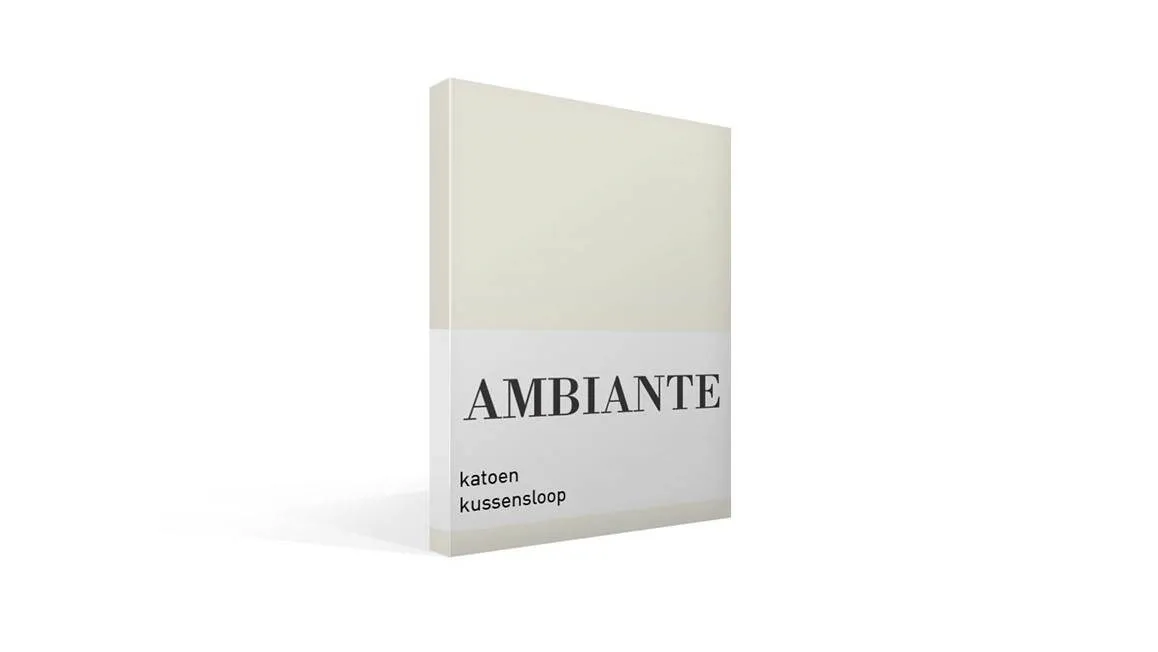 Ambiante Cotton Uni taies d’oreiller coton 57 fils (lot de 2) blanc cassé