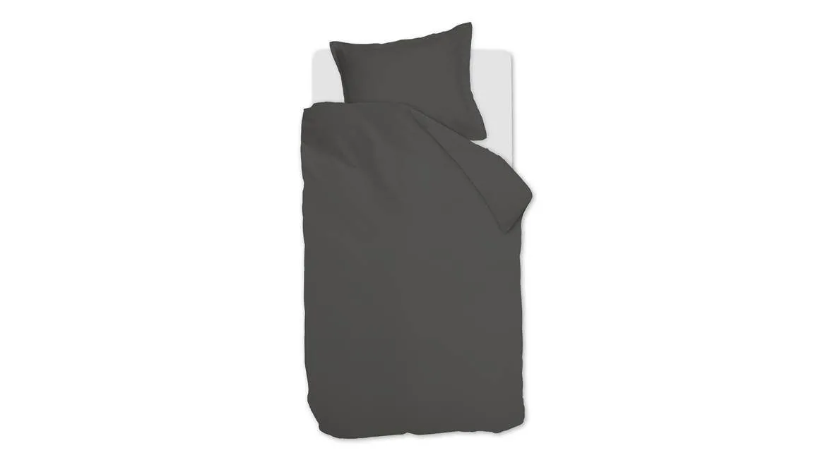 Ambiante Satin Uni housse de couette gris foncé