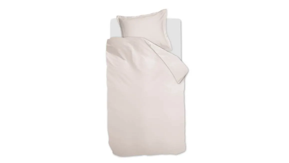 Ambiante Satin Uni housse de couette blanc cassé