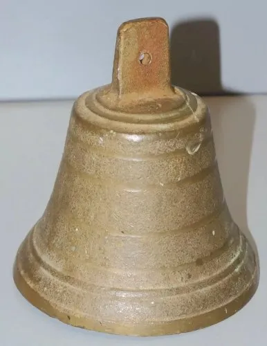 -ANCIENNE CLOCHE en BRONZE AVEC UN JOLI BATTANT METAL COLLECTION DECO  D