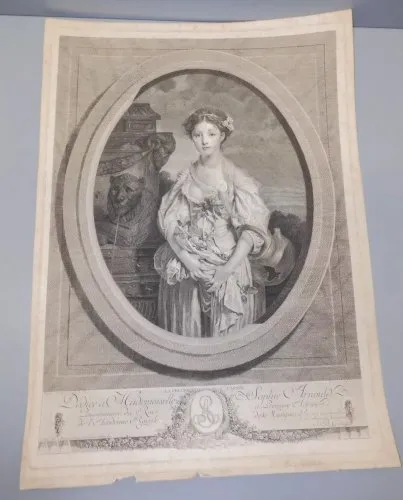 -ANCIENNE GRAVURE LA CRUCHE CASSEE XVIII 1773 par JB GREUZE Peintre du ROY  D