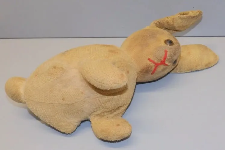 -ANCIENNE PELUCHE LAPIN JOUET ANCIEN TRES Usagé JUS de GRENIER COLLECTION D