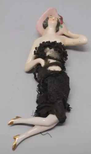 -ANCIENNE POUPEE PORCELAINE DEMI FIGURINE avec JAMBES ART DECO GERMANY     D