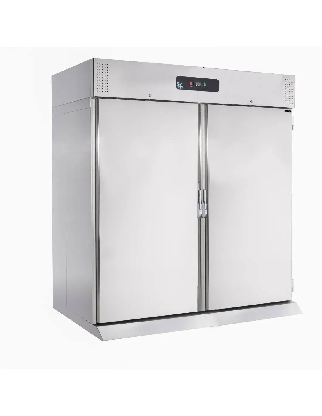 ARMOIRE REFRIGEREE INOX. 2 PORTES -2/+8°C GROUPE LOGE POUR ECHELLE GN2/1 OU 600X400 MM ECHELLE NON INCLUSE. HAUTEUR MAX ECHELLE