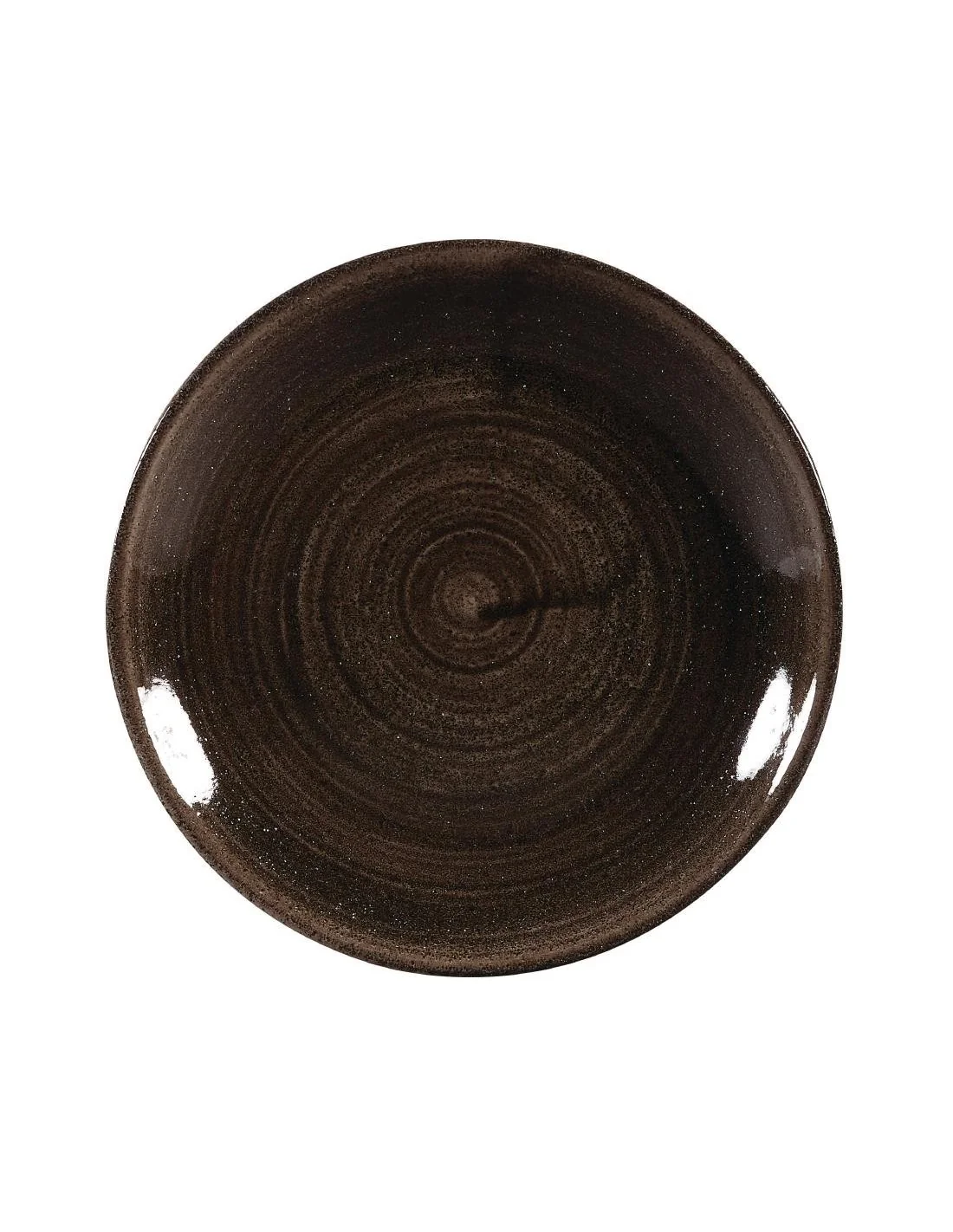Assiettes avec rebord Churchill Stonecast Patina Black 165mm (Lot de 12)