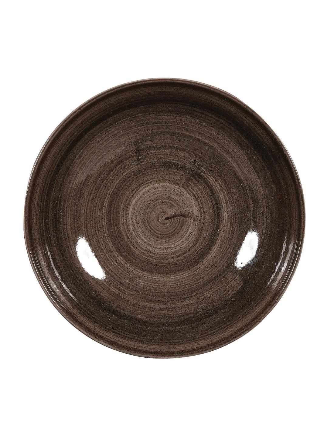 Assiettes avec rebord Churchill Stonecast Patina Black 217mm (Lot de 12)