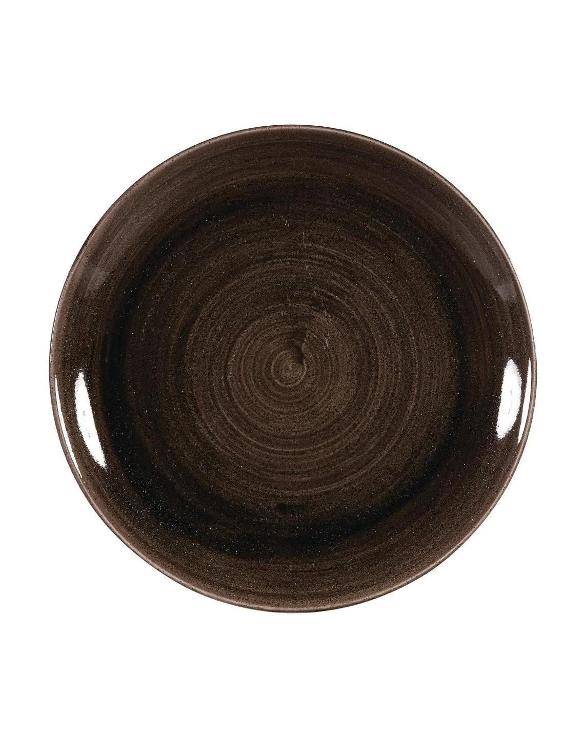 Assiettes avec rebord Churchill Stonecast Patina Black 260mm (Lot de 12)