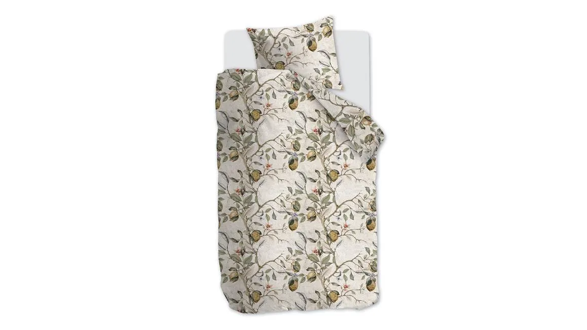 At Home Citronnier housse de couette en flanelle blanc cassé