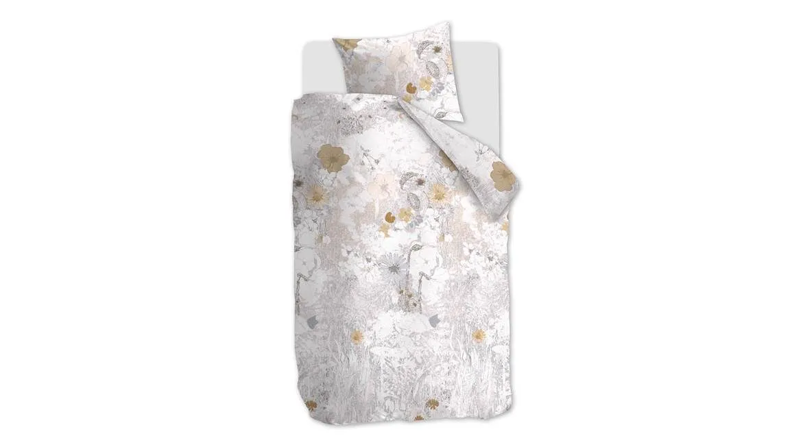 At Home Dessin Fleuri housse de couette sable