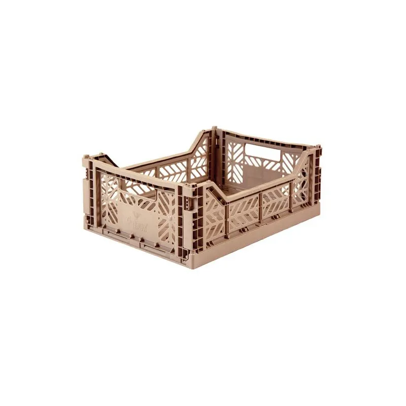 ay-kasa warm taupe midi folding crate