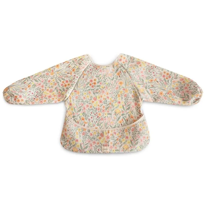 babero impermeable mangas mushie pastel blooms