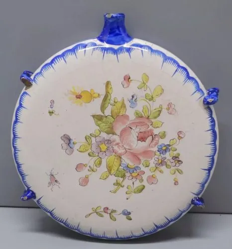 -BELLE ANCIENNE GOURDE TERRE CUITE EMAILLEE A.RENOLEAU LASSUZE CHAROLLES?  D