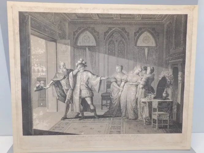 -BELLE ANCIENNE GRAVURE DUPLESSI MORNAY FORCE HENRI IV à QUITTER G. DESTREES D