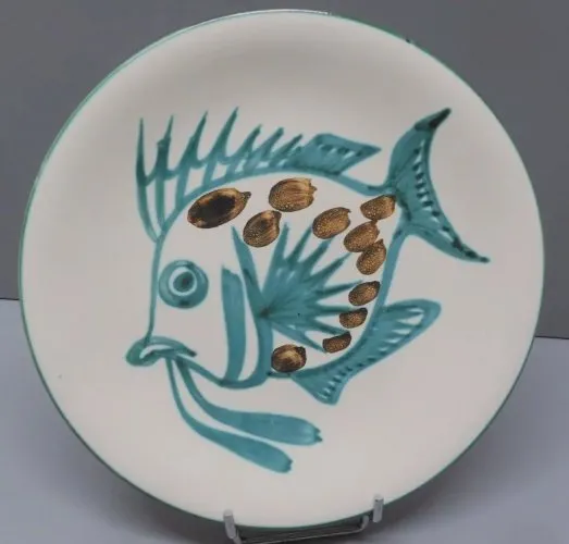 -BELLE ASSIETTE VINTAGE R.P Robert PICAULT UN POISSON AU CENTRE COLLECTION   D