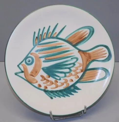 -BELLE ASSIETTE VINTAGE R.P Robert PICAULT UN POISSON AU CENTRE COLLECTION  D