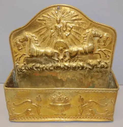 -BELLE BOITE A COUVERTS LAITON REPOUSSE TIROIR A COUVERT XIXe déco cuisine D