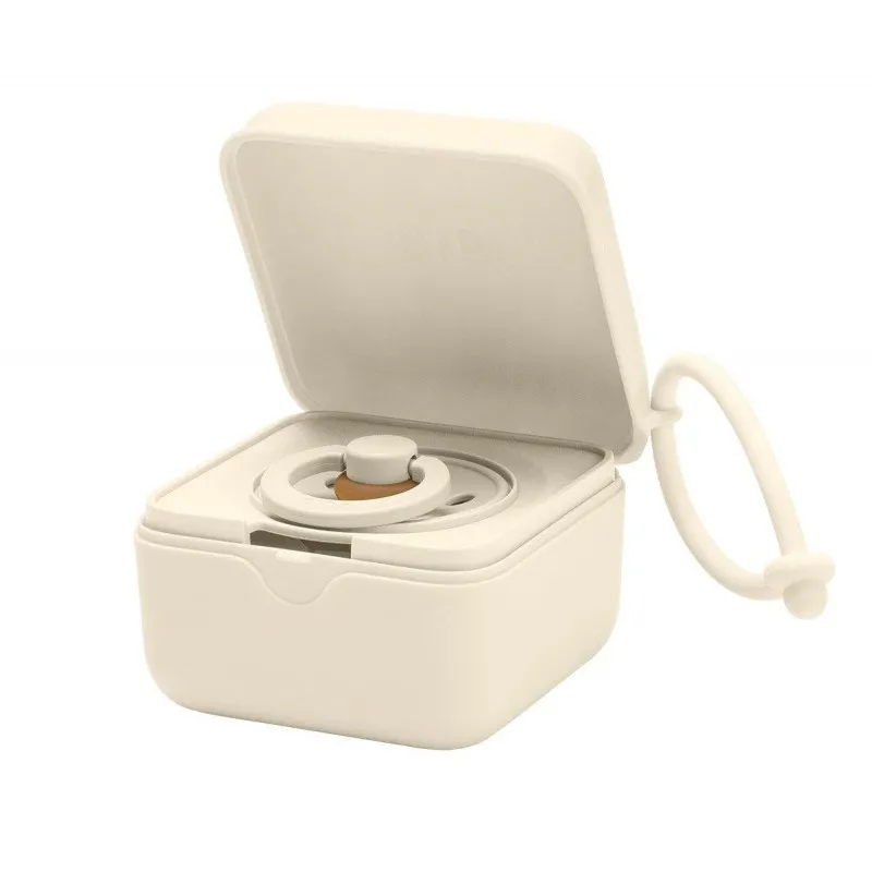 bibs pacifier holder stirilizer case ivory