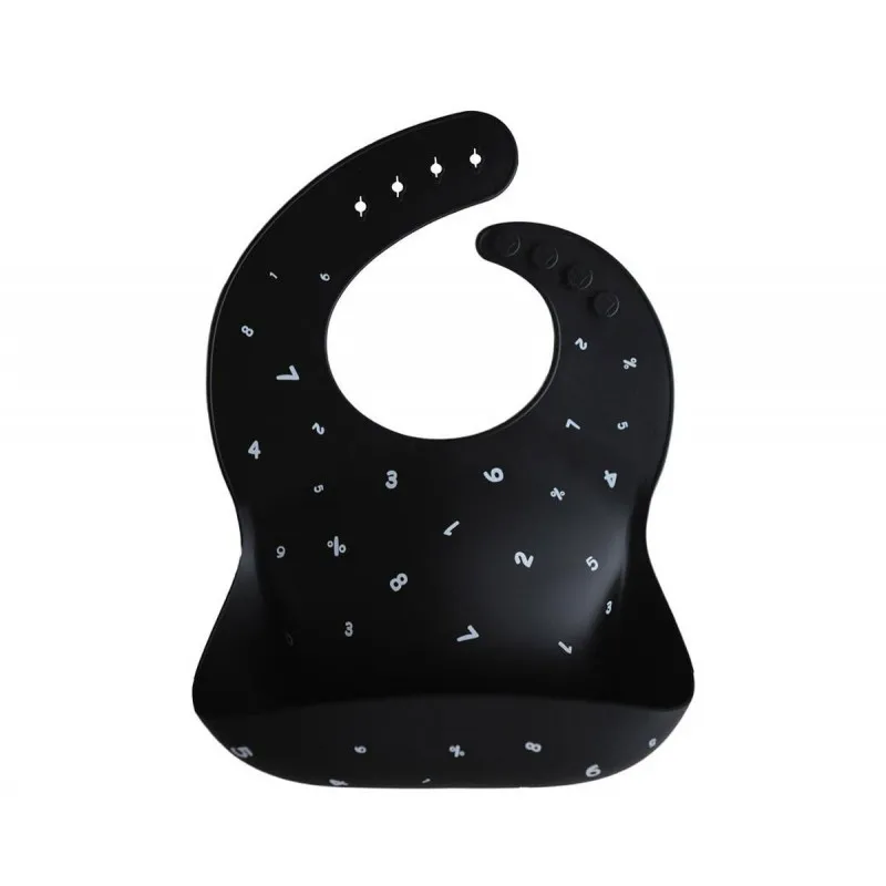 black numbers mushie silicon bib