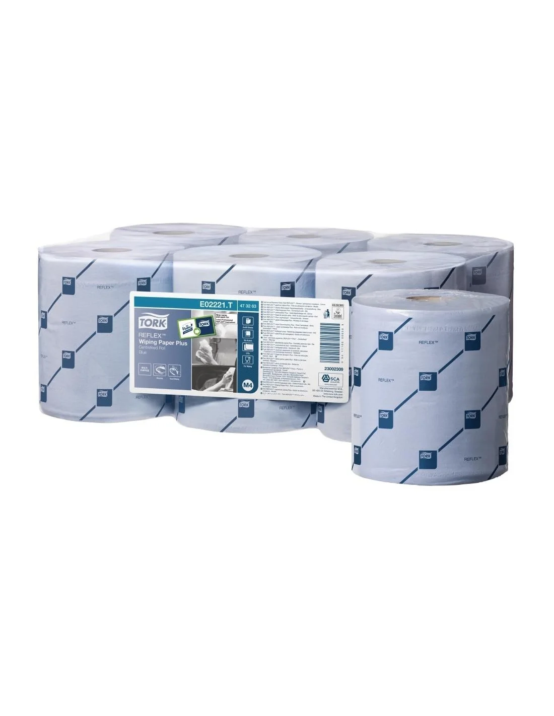 Bobines bleues à alimentation centrale 2 plis Reflex Tork (lot de 6)