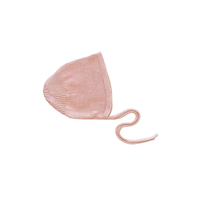 bonnet en tricot li&me rose