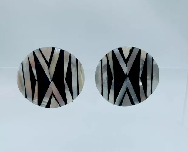 ?BOUCLES D OREILLES FANTAISIES CLIPS RÉSINE NACRE ZEBREE 10 GRAMMES 10 W1157