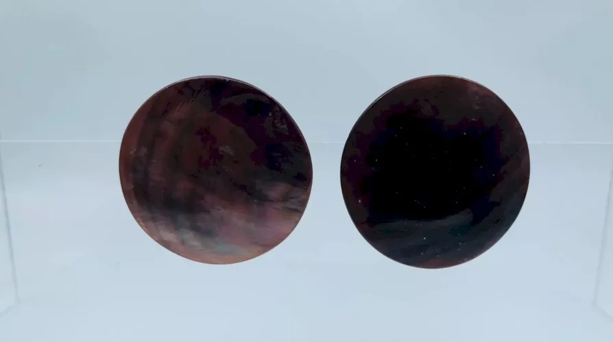 ?BOUCLES D OREILLES FANTAISIES CLIPS RONDES COQUILLAGE NACRE 12 GRAMMES 50 W1158