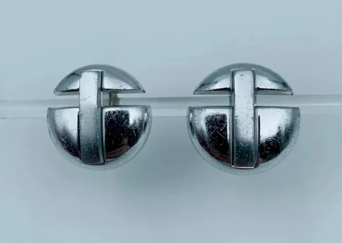 ?BOUCLES D OREILLES FANTAISIES RONDES GRISES AJOUREES 23 GRAMMES 63 W1262